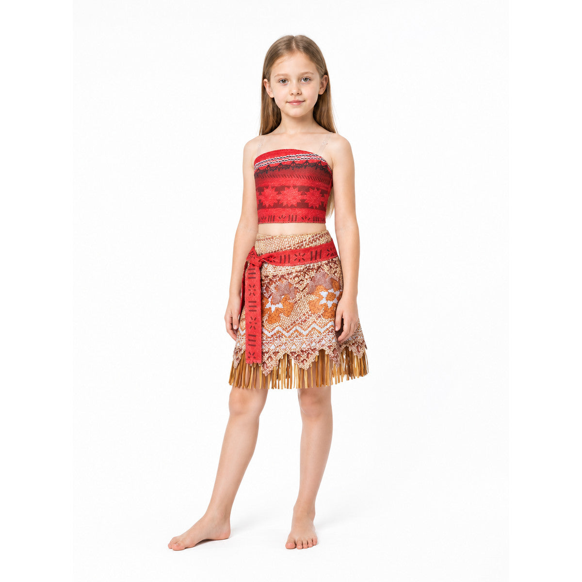 Girls' Carnival Costume with Fringe Top and Skirt Costumes detail