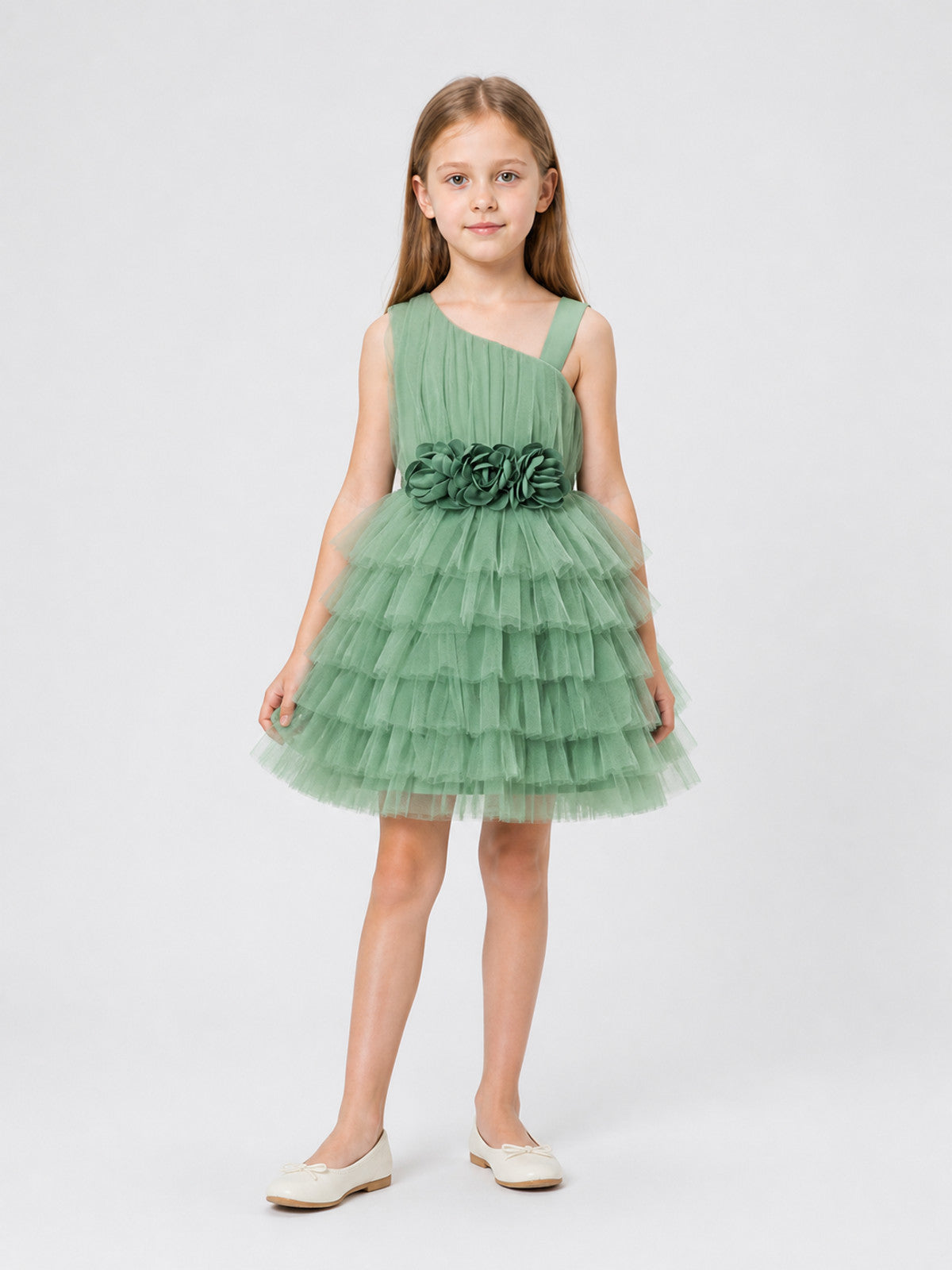 Girls' Party Tutu Dress with Tulle and Roses Costume Dresses detail