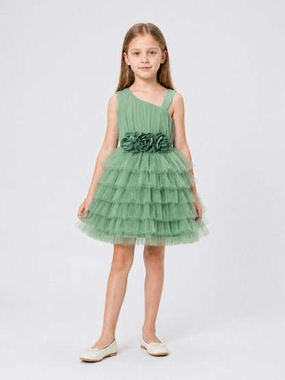 Girls' Party Tutu Dress with Tulle and Roses Costume Dresses detail