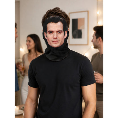 Black Halloween Mask with a Realistic Face lifestyle view