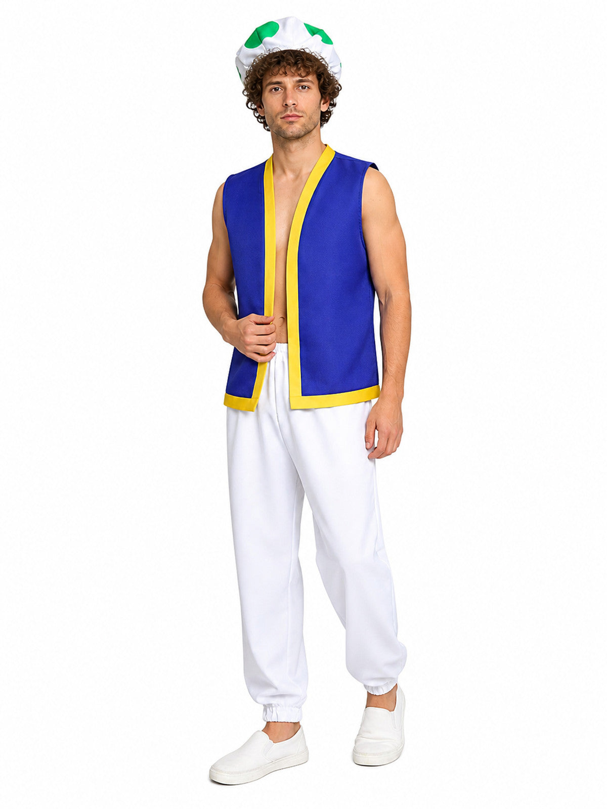 Character Costume with Sleeveless Top, Pants, and Hat Costume Headwear detail