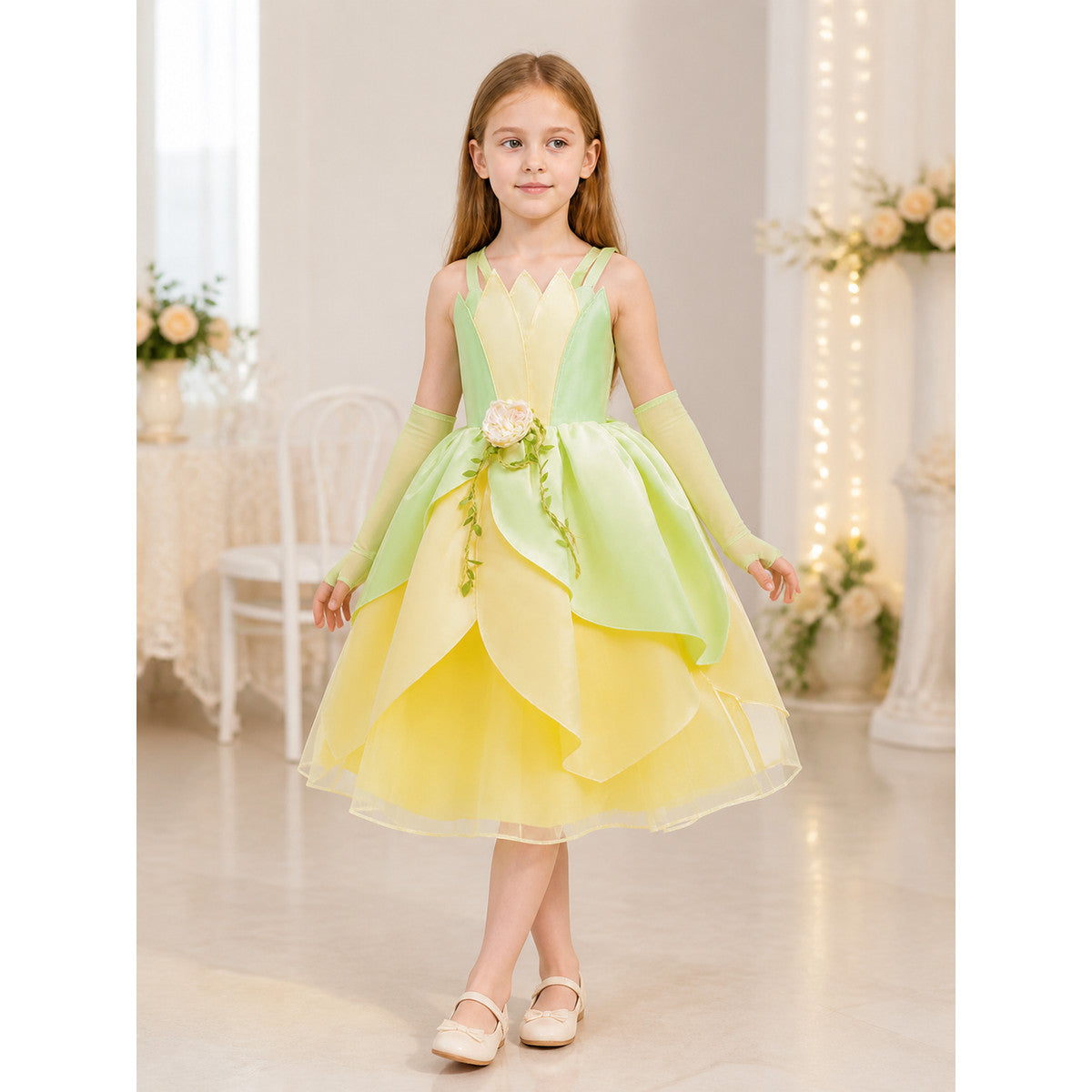 Light Green Princess Costume for Halloween lifestyle view