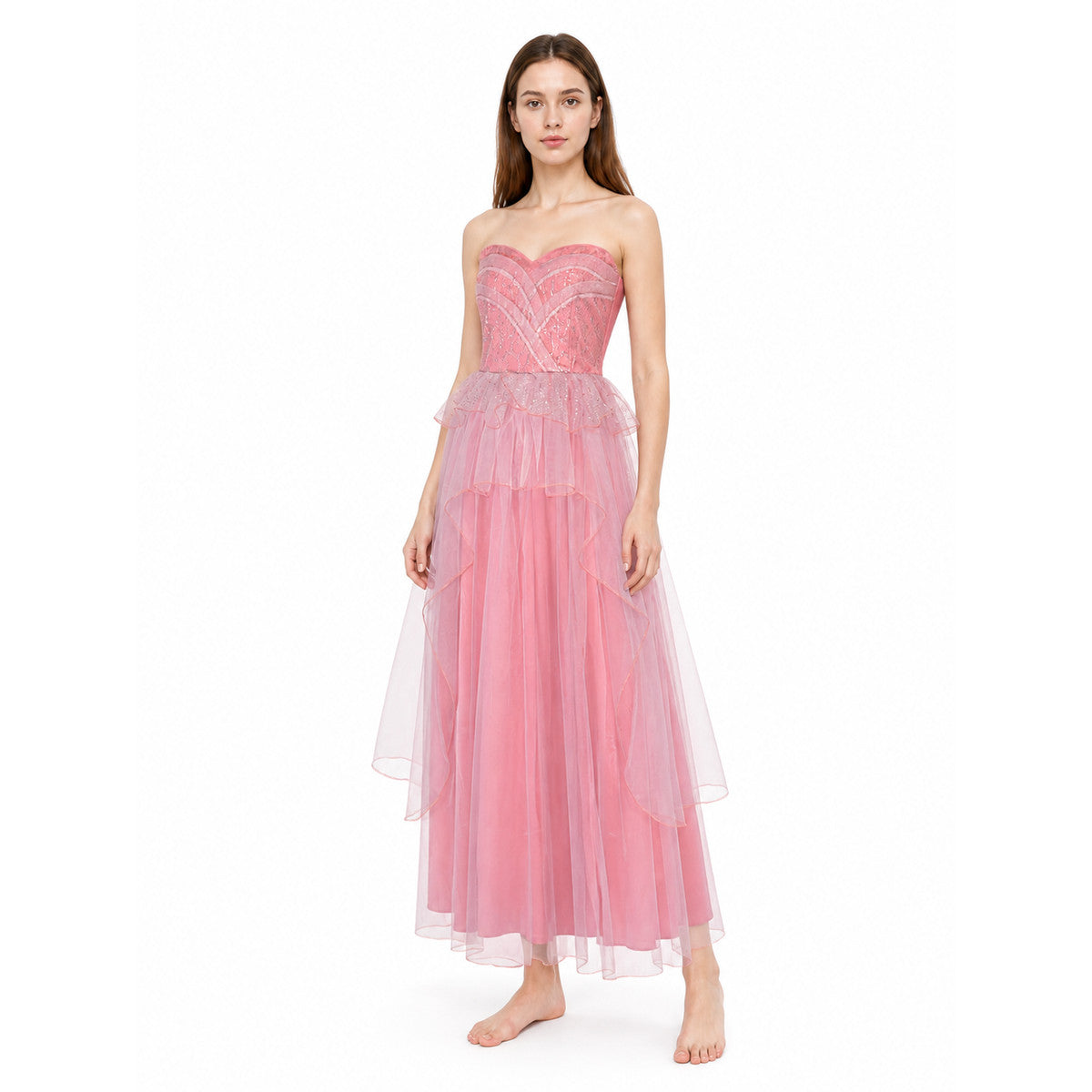 Sequin Dress with a Tiered Skirt for Cosplay Costume Dresses detail