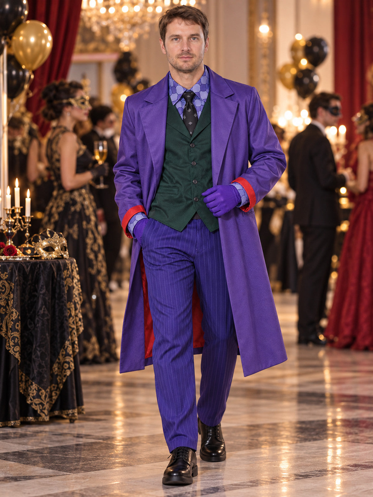 Joker cosplay costume purple with green vest
