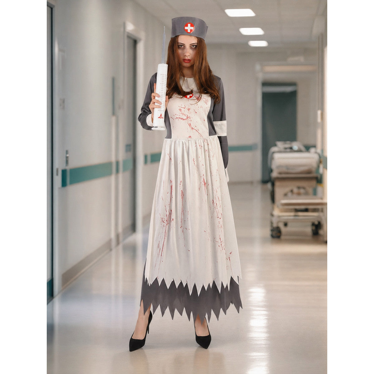 Costume with Cap and Prop Syringe