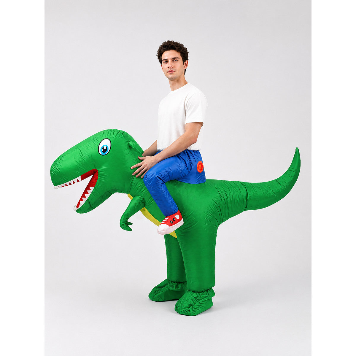 Green Inflatable Dinosaur Costume for Parties main product view