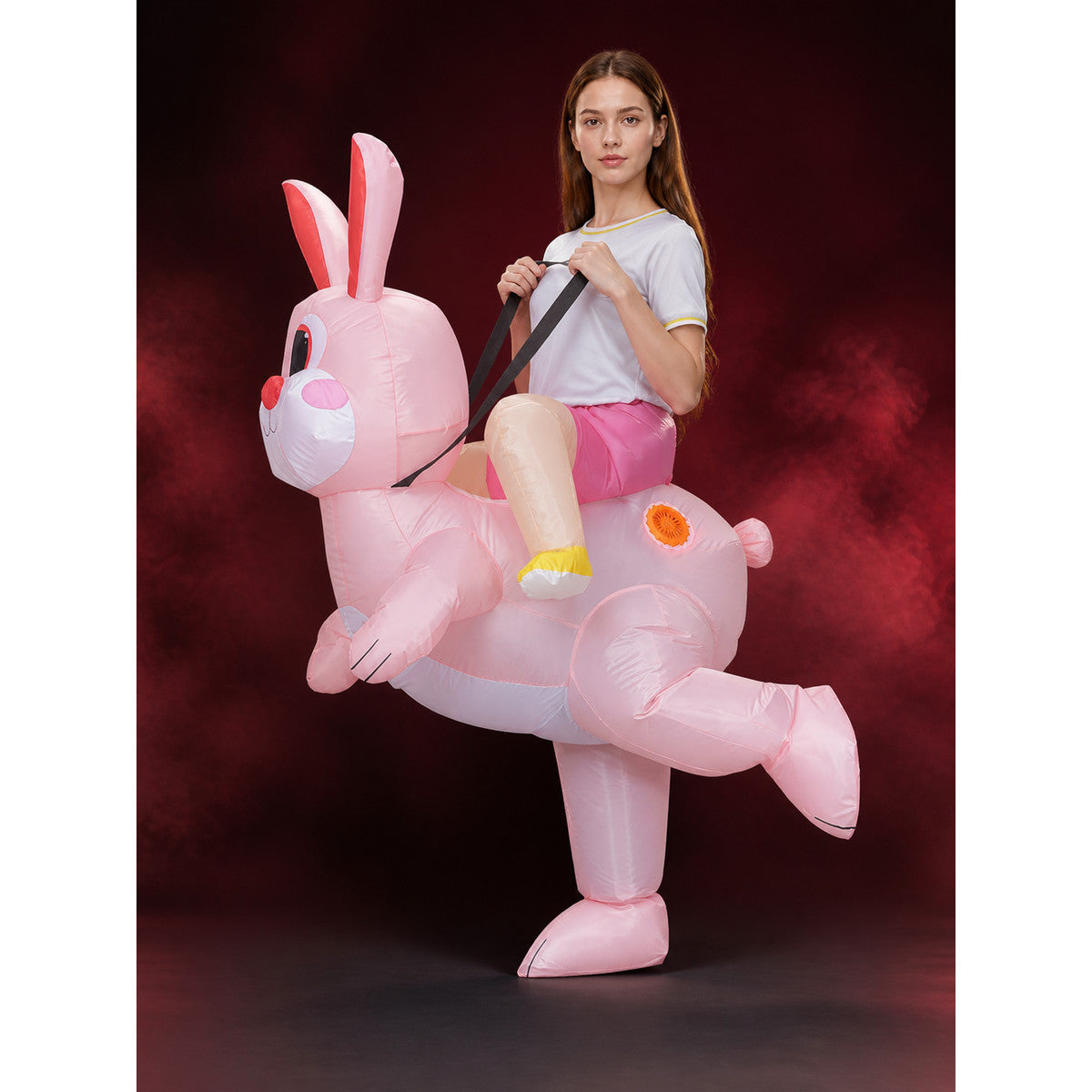 Children's Pink Inflatable Rabbit Halloween Costume main product view