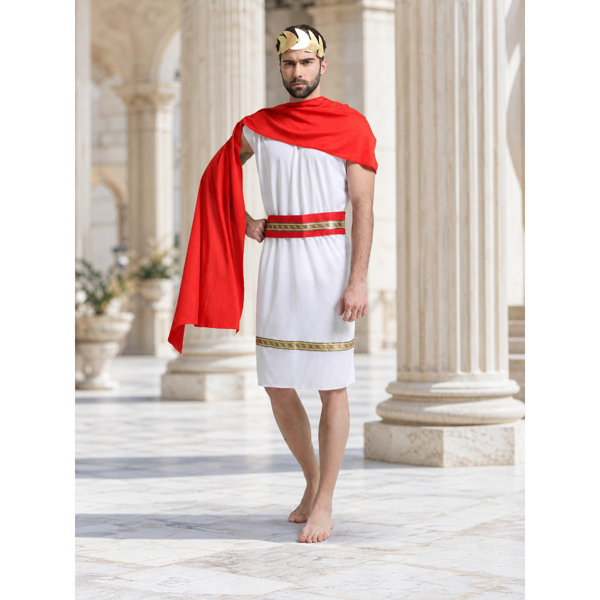 Roman Costume with Tunic, Cape, and Wreath lifestyle view