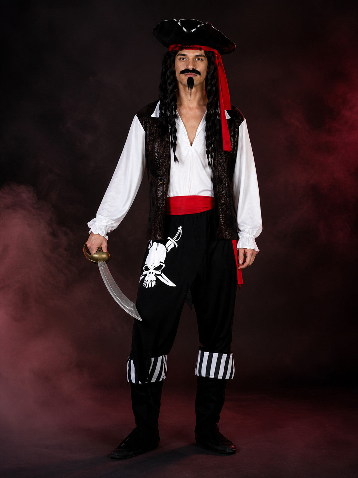Halloween Pirate Costume with Tricorn Hat main product view