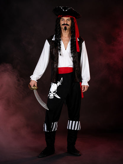 Halloween Pirate Costume with Tricorn Hat main product view