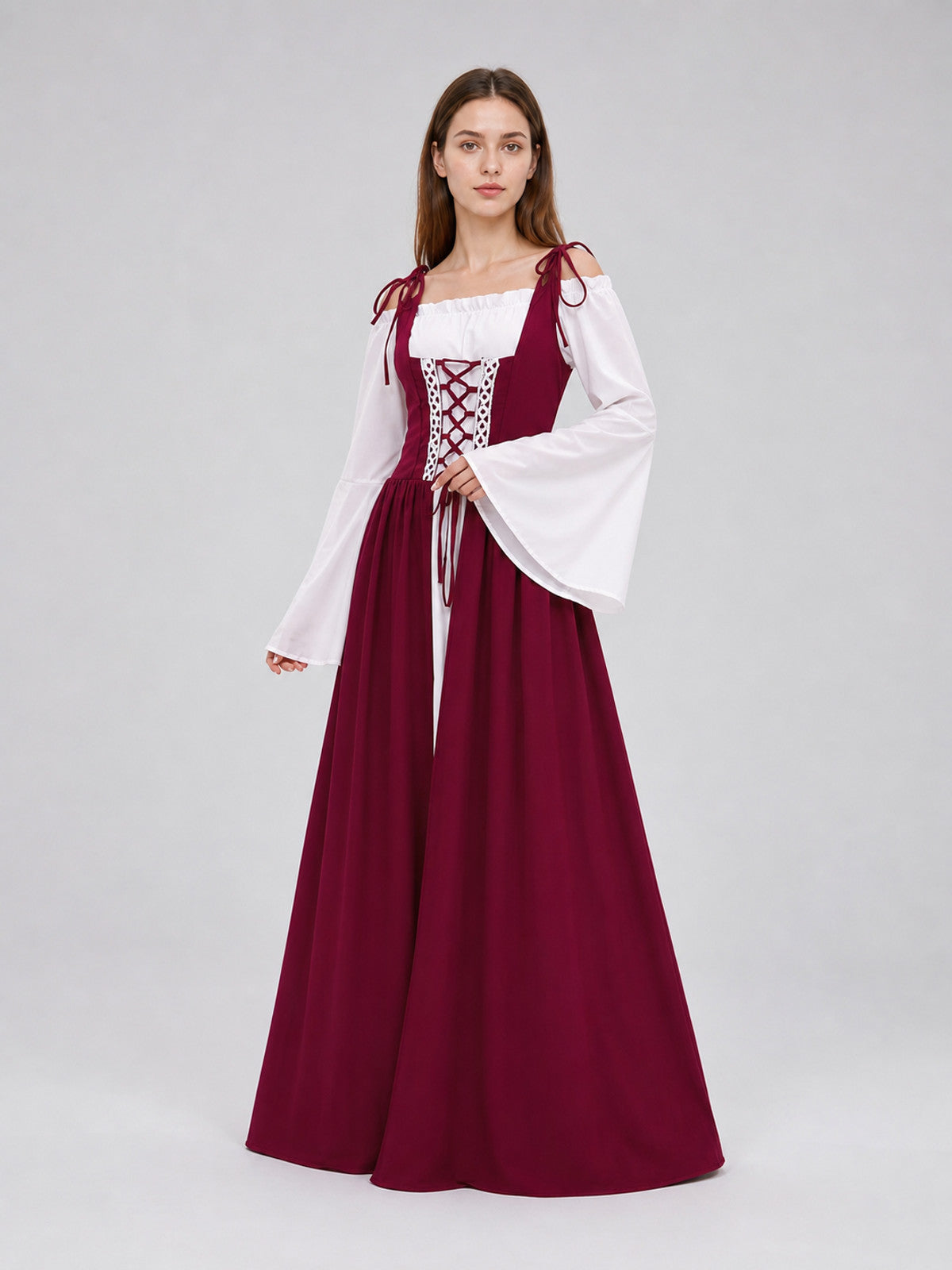 Long Medieval-Style Dress with Blouse Costume Dresses detail