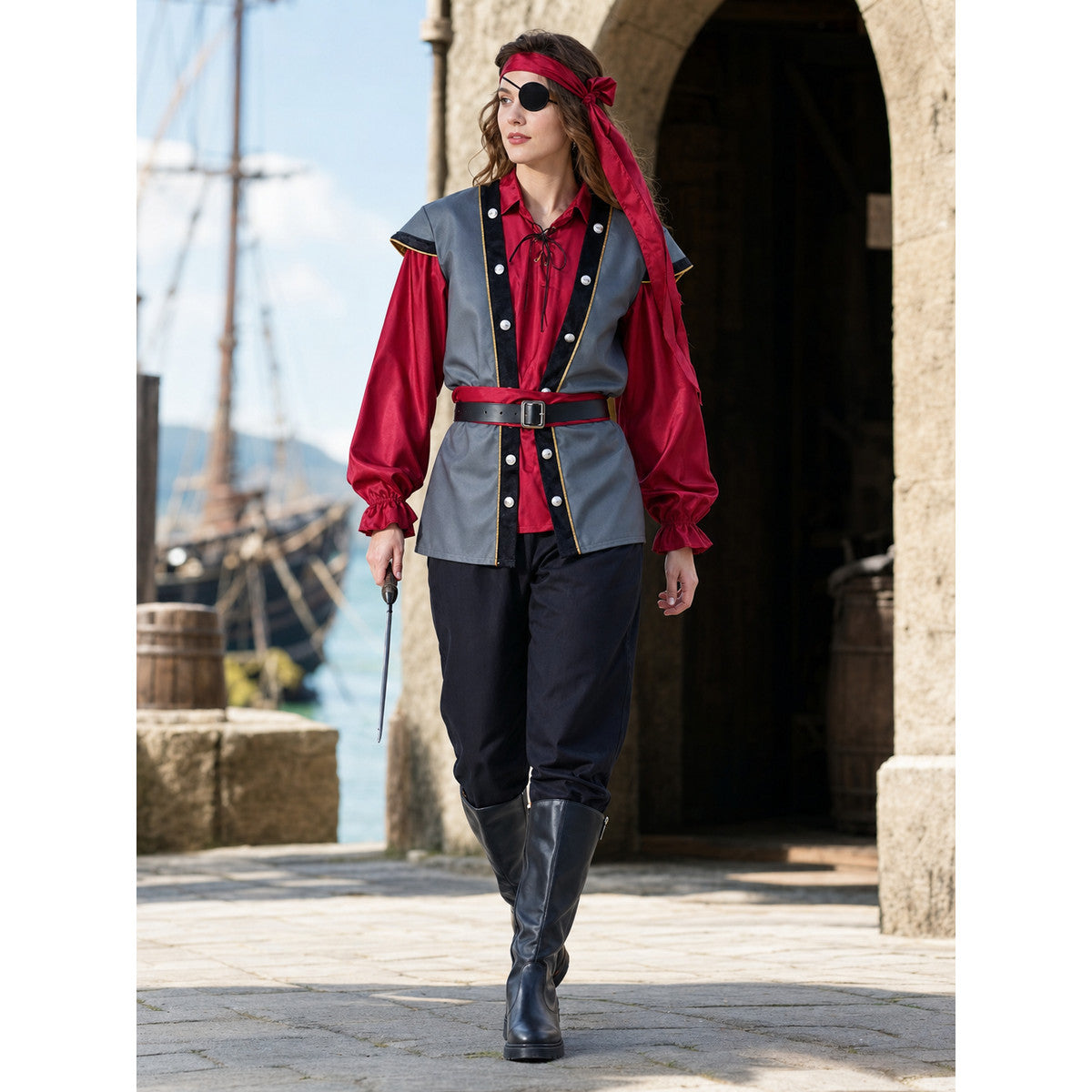 Pirate cosplay and Halloween costume with accessories lifestyle view