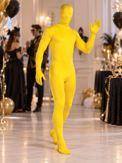 Yellow Form-Fitting Full-Body Jumpsuit Costume lifestyle view