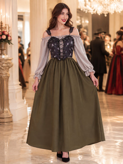 Medieval-Style Costume Dress with Vest lifestyle view