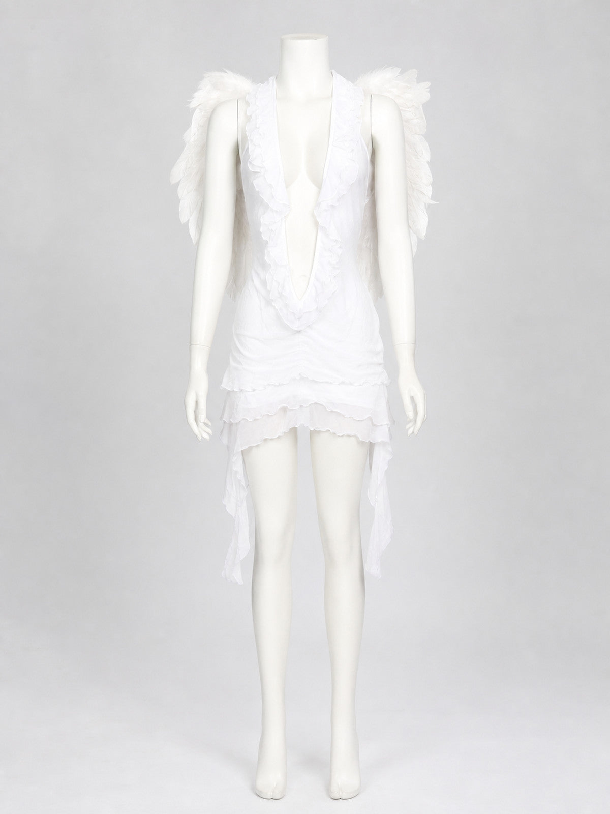 Angel Costume with Wings and Ruffles for Cosplay