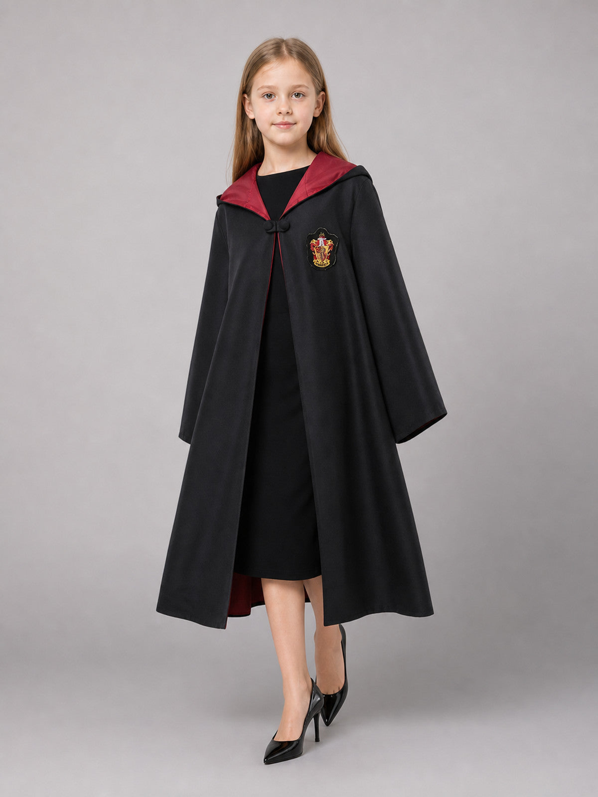 Black Hooded Carnival Cloak for Cosplay