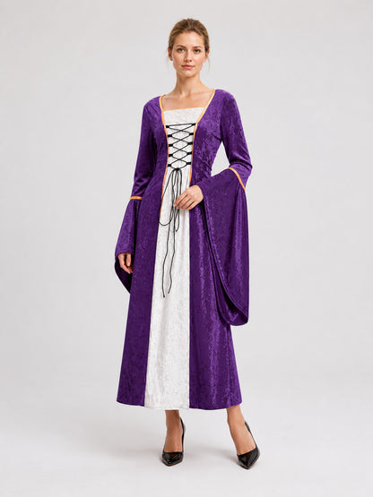 Long Medieval-Style Dress with Sleeves Costume Dresses detail