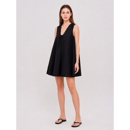Black Sleeveless Loose A-Line Dress Costume Dresses detail