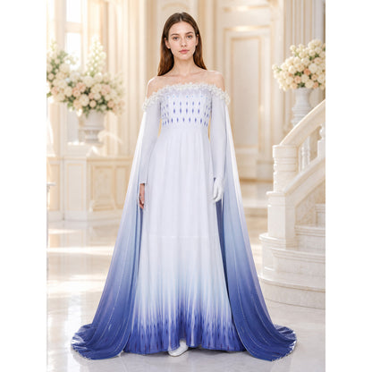 Elsa Gradient Dress with Train for Halloween lifestyle view