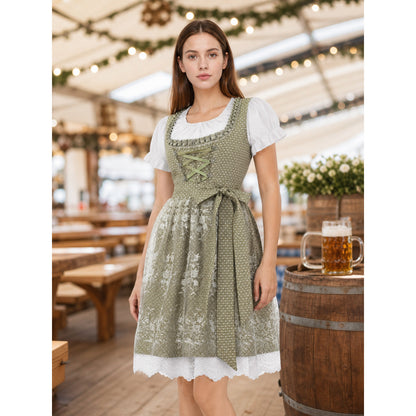 Embroidered and Lace Dirndl Dress for Festivals
