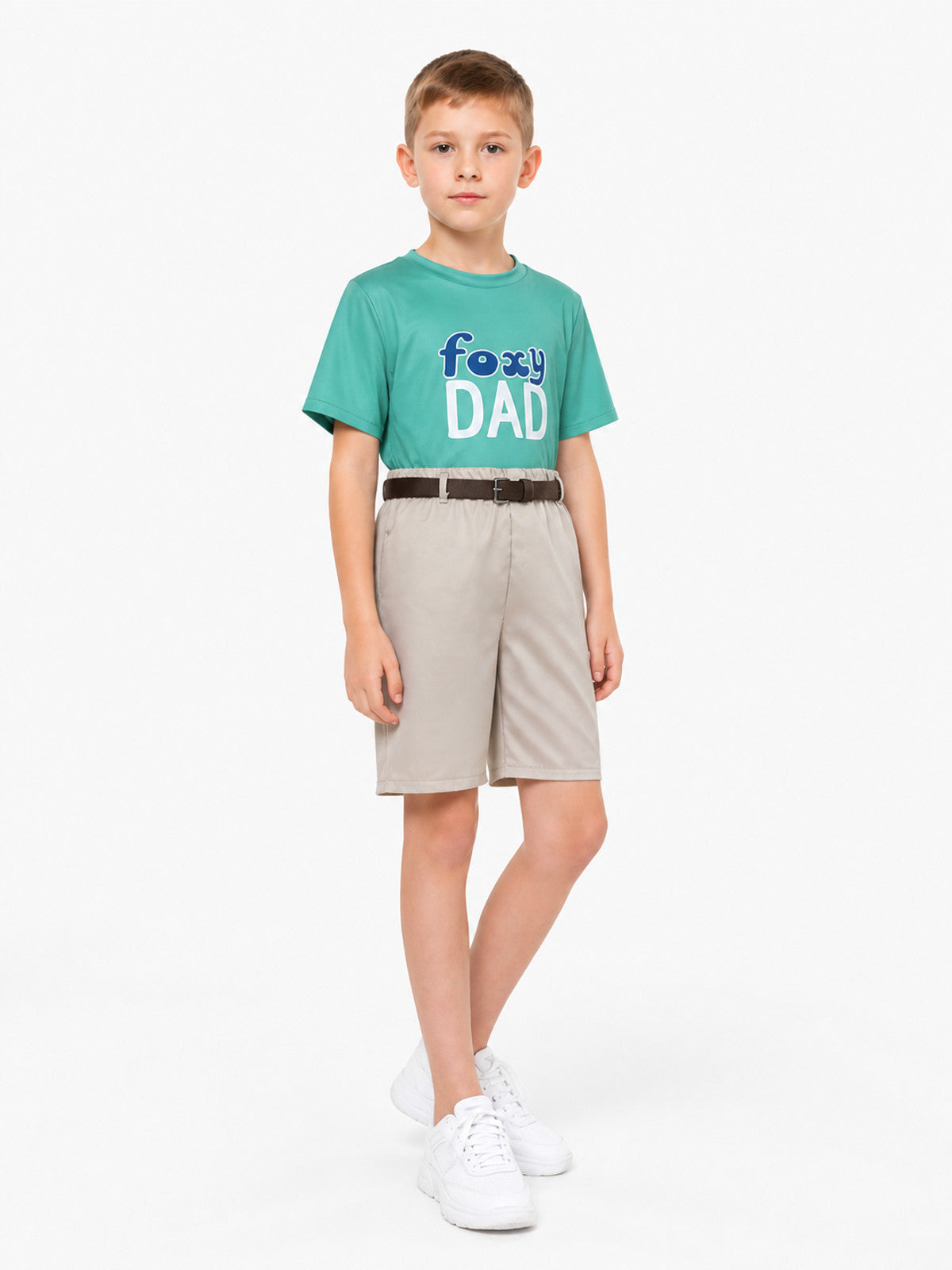 Kids' Foxy Dad Costume with T-Shirt, Shorts, and Belt