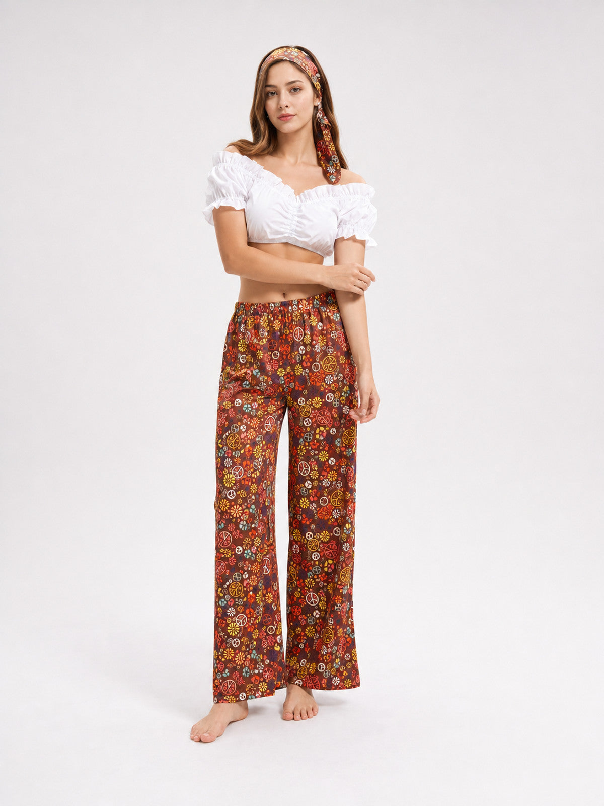 White Off-the-Shoulder Cropped Top