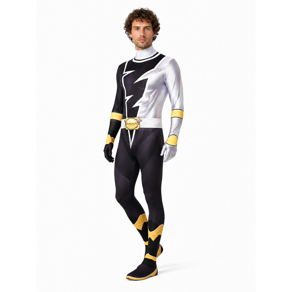 Carnival Costume Jumpsuit with a Geometric Pattern on-model front view