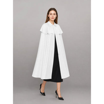 White Carnival Dress with Collar and Short Sleeves