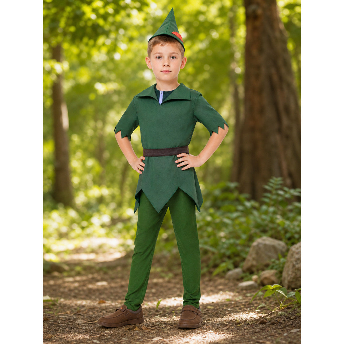 Peter Pan Cosplay Costume with Hat and Belt