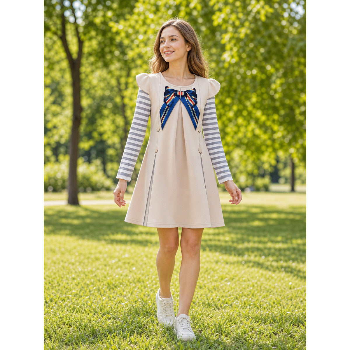 Kids' M3GAN Long Sleeve Cosplay Dress lifestyle view