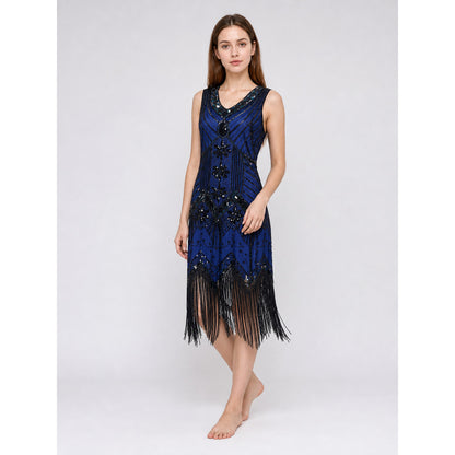 Art Deco Dress with Fringe and Sequins