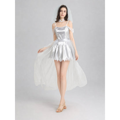 Retro Costume: Dress, Headpiece, and Tulle Train