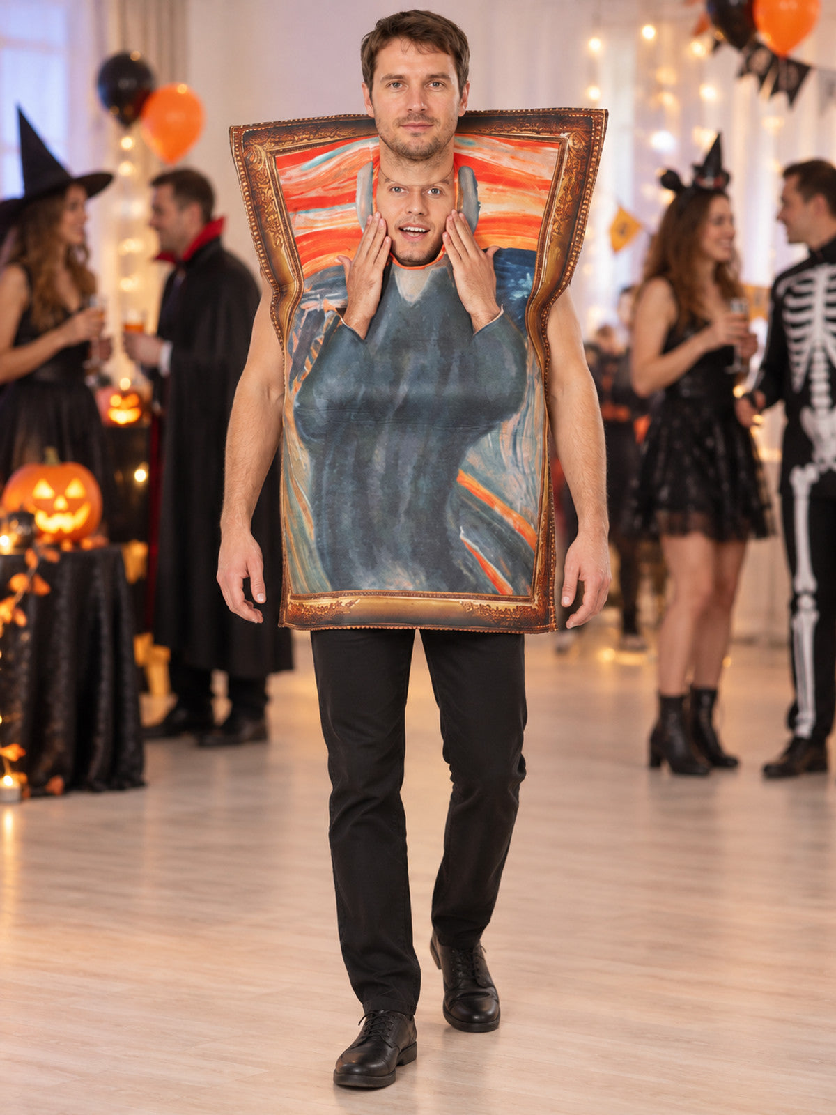 Sleeveless Carnival Tunic Costume with Painting Print