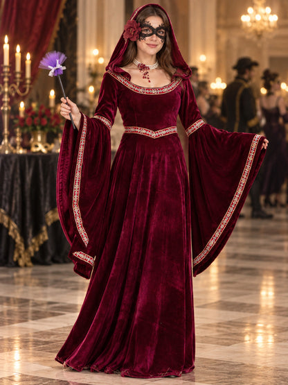 Medieval-Style Carnival Costume, Burgundy