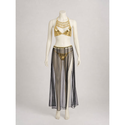 Cleopatra Costume with Gold Detailing and Sheer Skirt