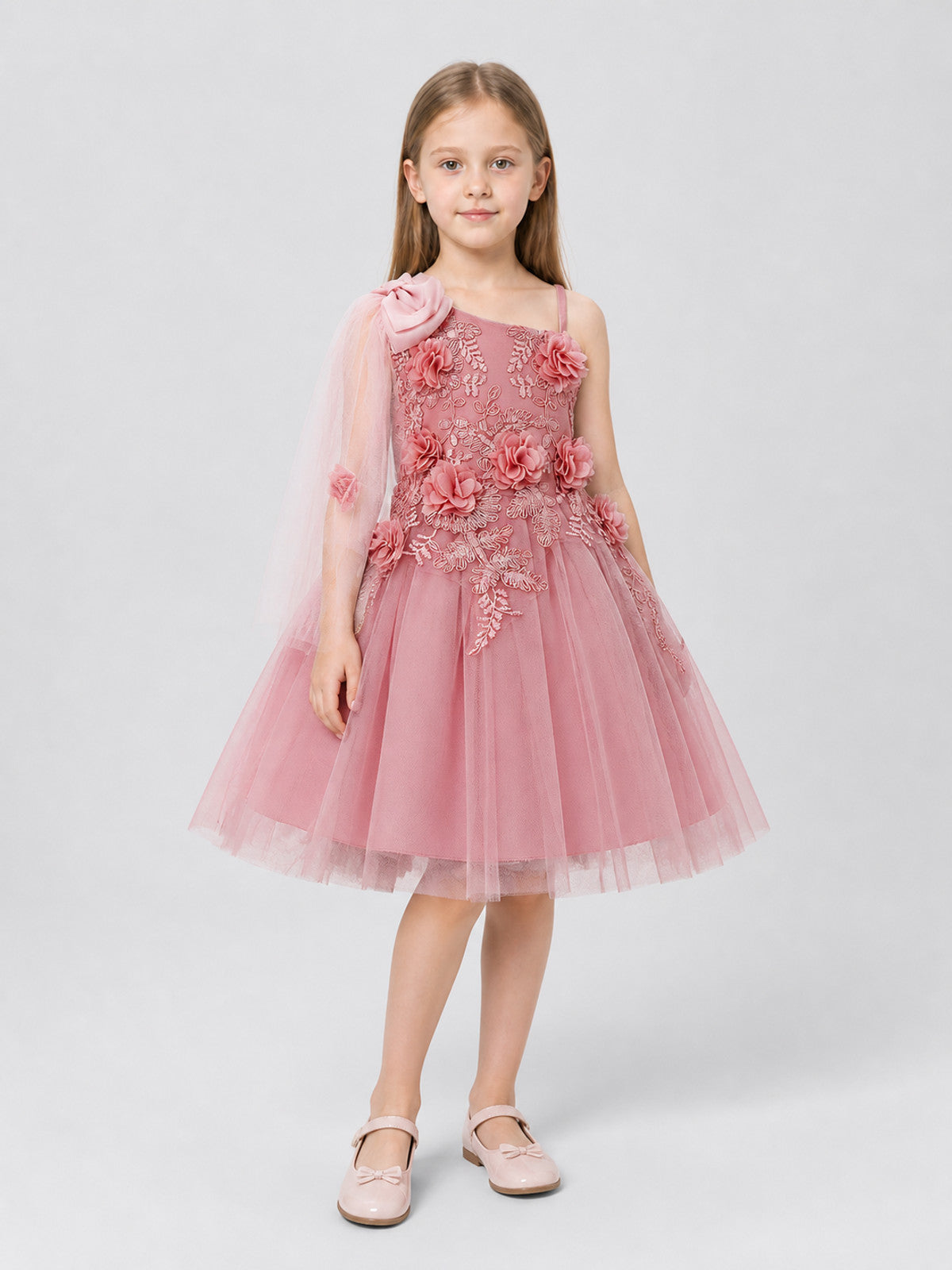 Tulle Dress with Floral Decorations Costume Dresses detail
