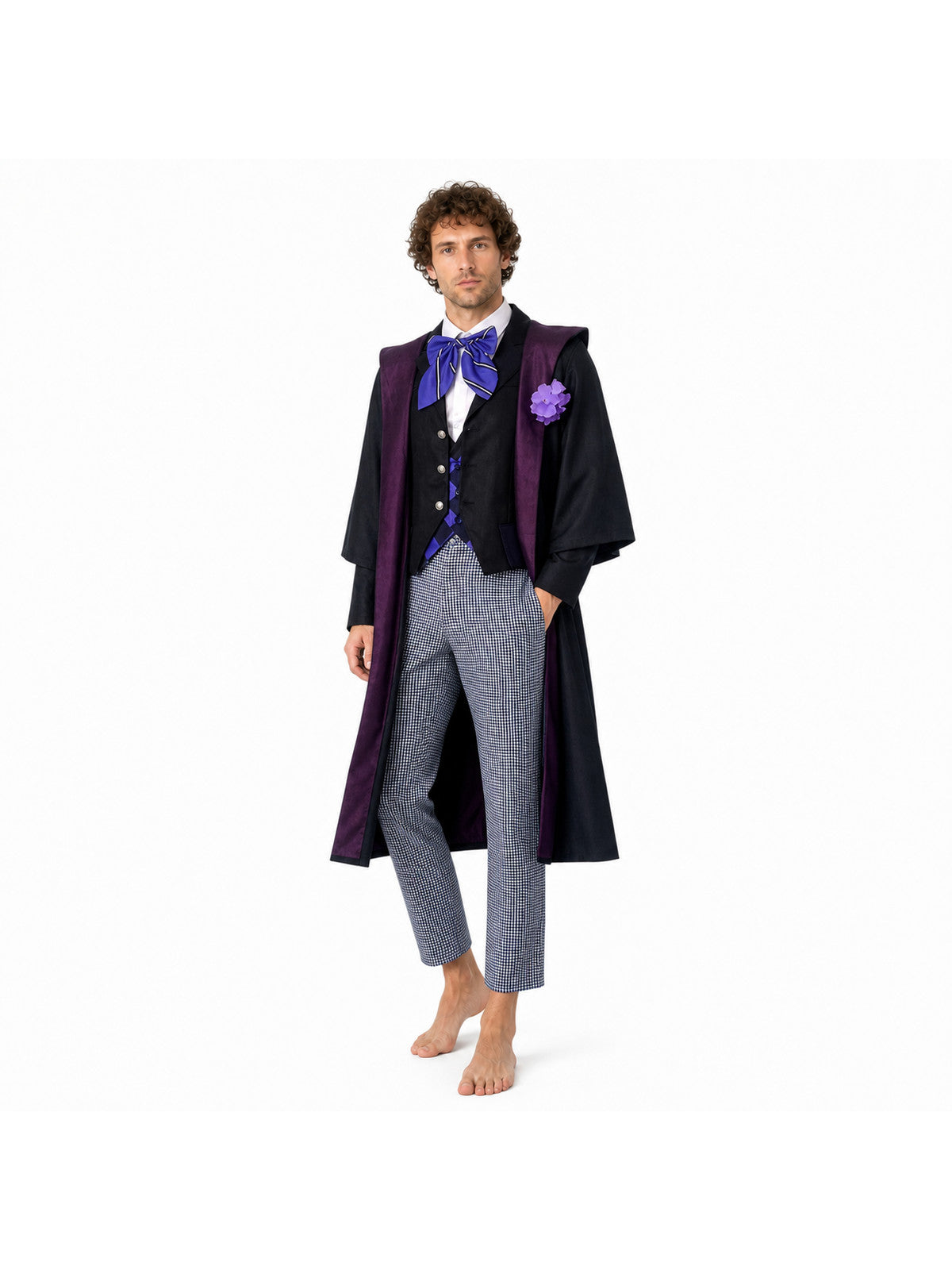 Layered Three-Piece Suit with Vest and Bow Tie Costume Accessories detail