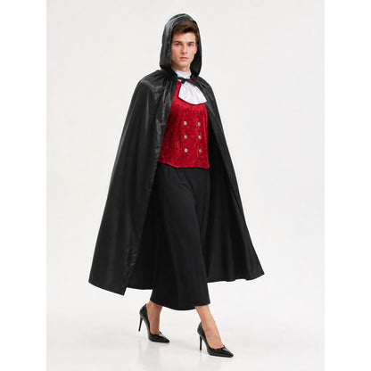 Black Hooded Carnival Cloak for Cosplay lifestyle