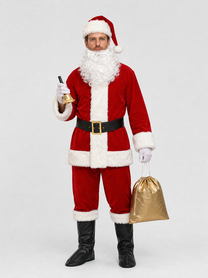 Santa Claus Costume, Red 11-Piece Set Costumes detail