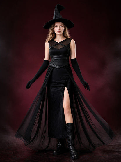 Witch Costume with Long Gloves and Hat main product view