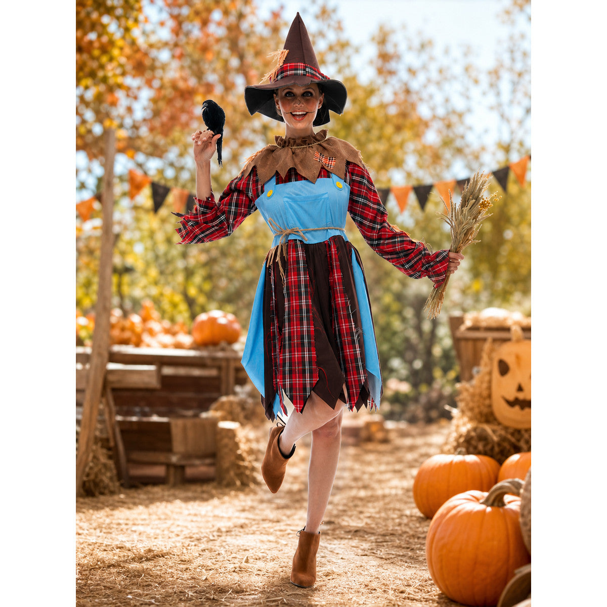 Scarecrow Costume: Dress and Hat lifestyle view