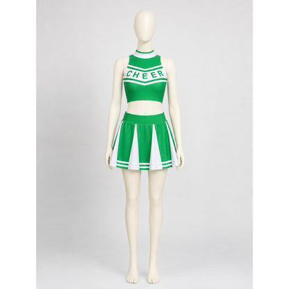 Green-and-White Cheerleading Costume, Top and Skirt