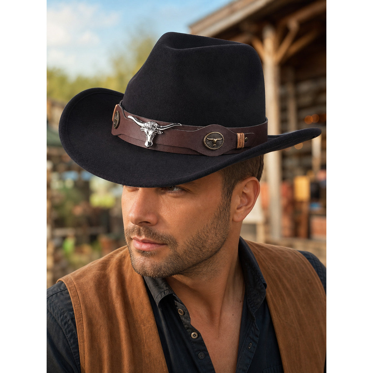 Decorated Carnival Cowboy Hat lifestyle view
