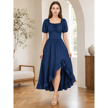 Vintage-style maxi dress with ruffles lifestyle