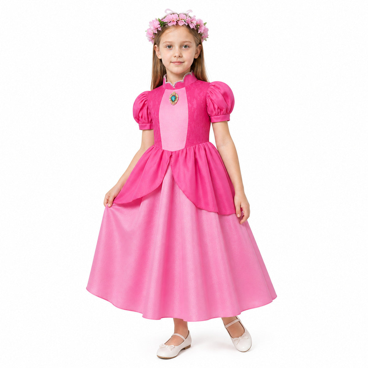 Puffy layered princess dress with short sleeves Costume Dresses detail