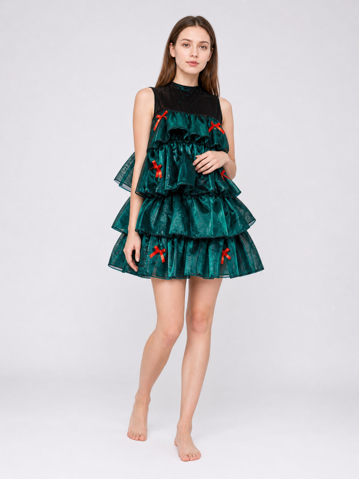 Christmas tree costume dress with tiered ruffles Costume Dresses detail
