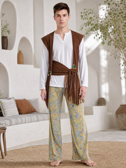 Boho Carnival Costume with Wide-Leg Pants