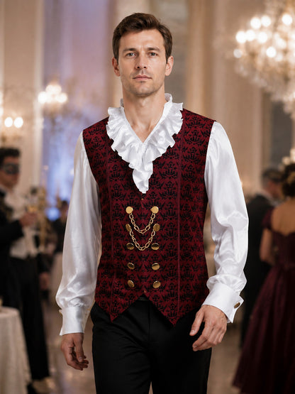 Costume Vest with Jabot and Decorative Chain lifestyle view