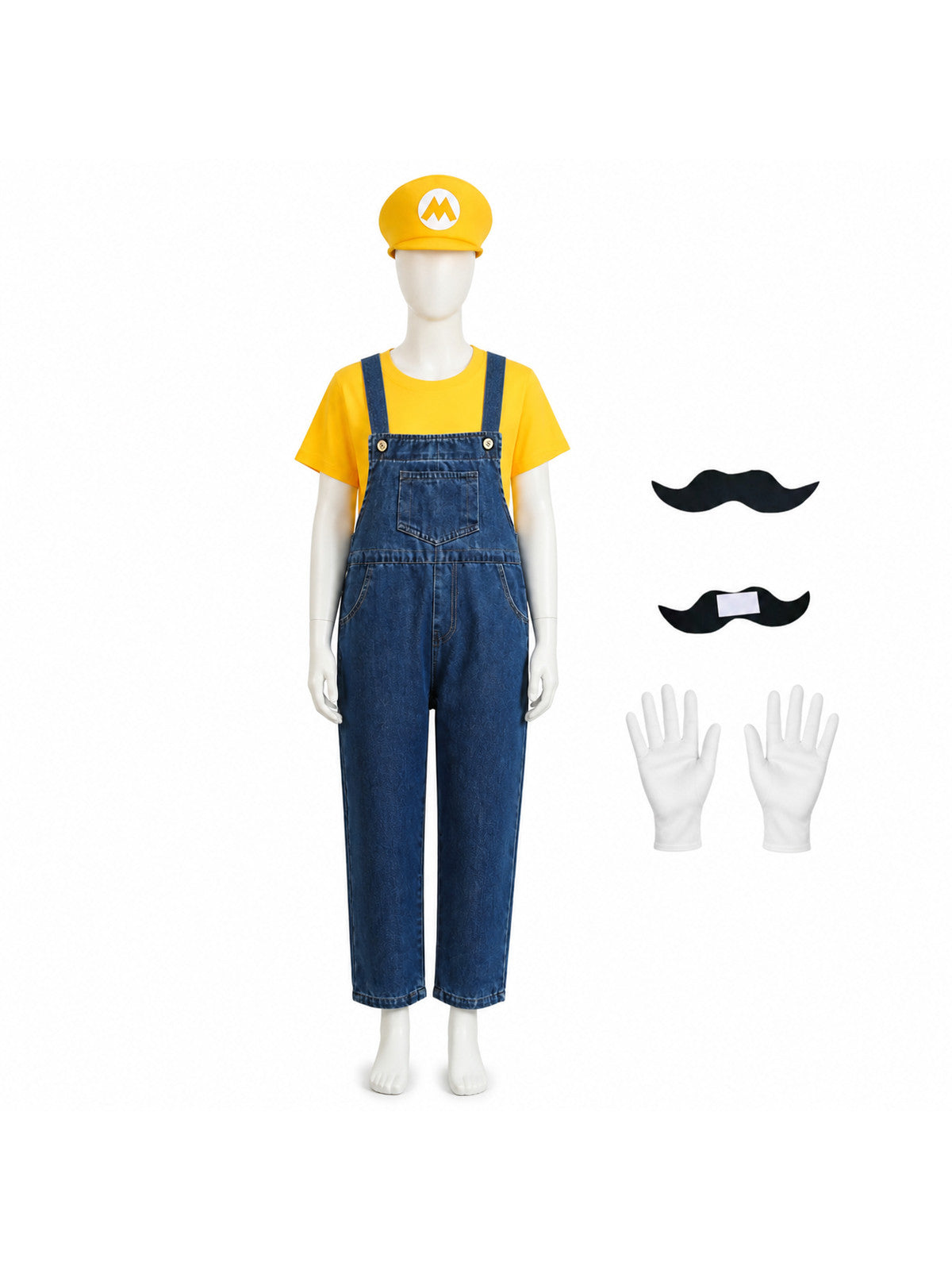 Mario Costume with T-Shirt and Bib Overalls