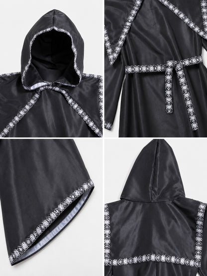 Hooded Robe Costume with Silver Trim